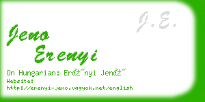 jeno erenyi business card